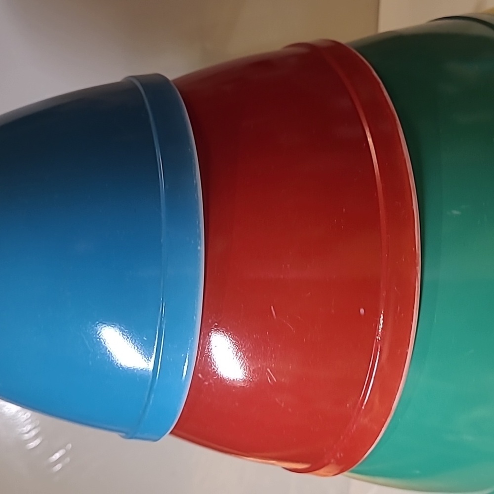 Vintage Pyrex primary color nesting mixing bowl 401.402.403.404 - Picture 3 of 8